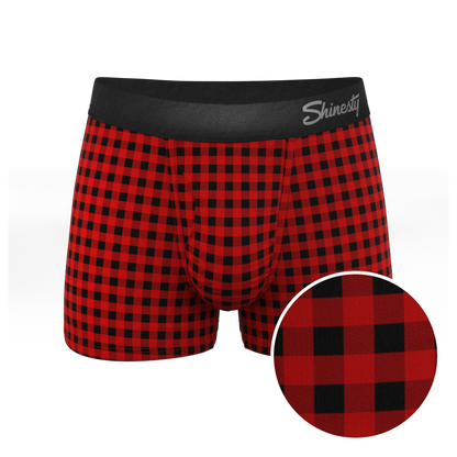 The Cardinal | Micro Buffalo Check Ball Hammock® Pouch Trunks Underwear