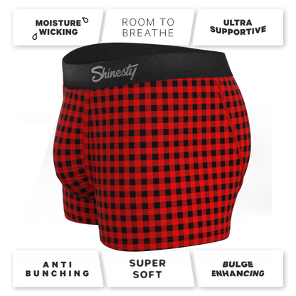 The Cardinal | Micro Buffalo Check Ball Hammock® Pouch Trunks Underwear