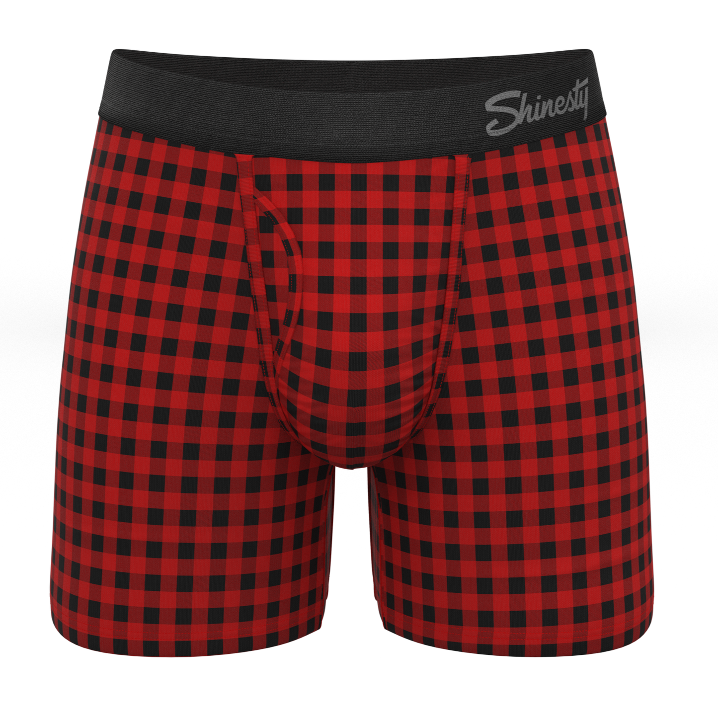 The Cardinal | Micro Buffalo Check Ball Hammock® Pouch Underwear With Fly