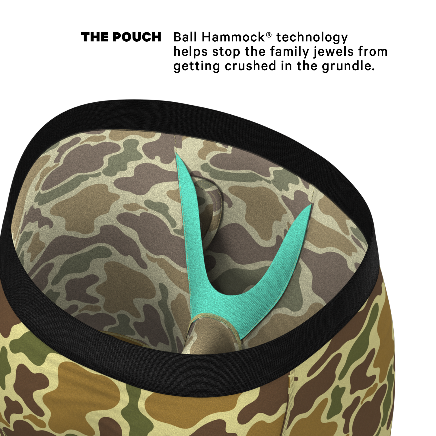 The Chameleon | Duck Camouflage Long Leg Ball Hammock® Pouch Underwear With Fly