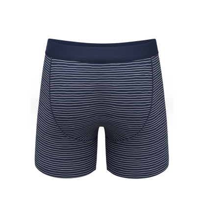 The Cheek Streak | White Stripe Ball Hammock® Pouch Underwear With Fly