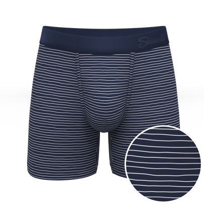 The Cheek Streak | White Stripe Ball Hammock® Pouch Underwear