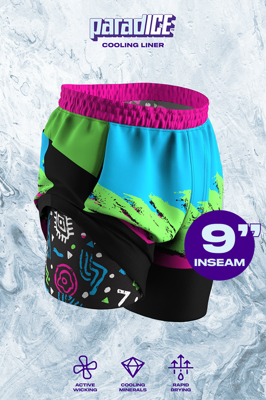 The Cherry Slushy | Neon Retro Ball Hammock® 9 Inch Athletic Shorts