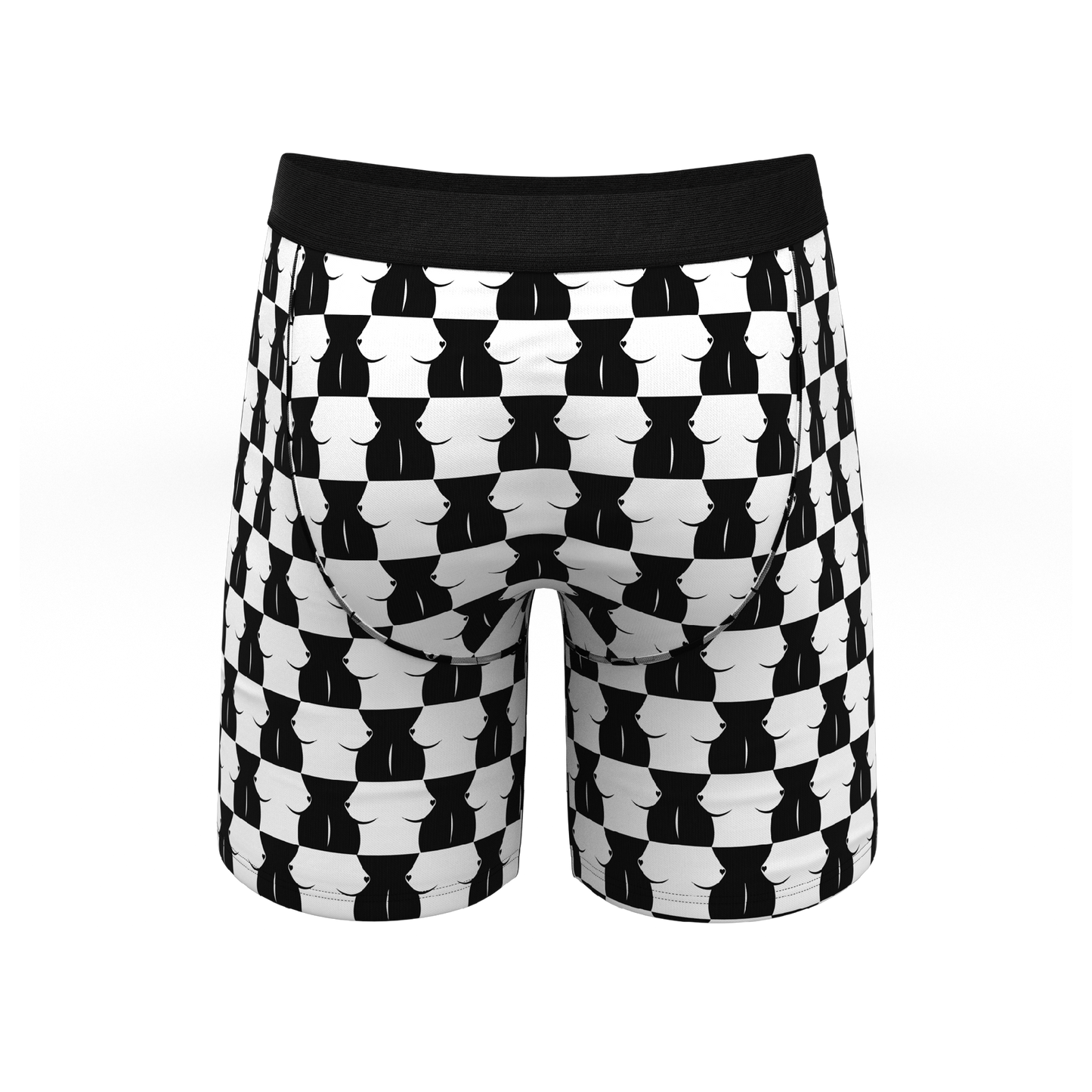 The Chest Mate | Checkered Long Leg Ball Hammock® Pouch Underwear With Fly