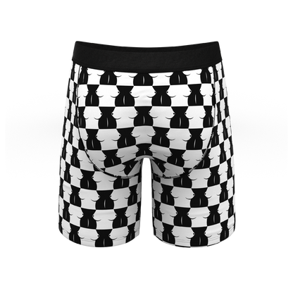 The Chest Mate | Checkered Long Leg Ball Hammock® Pouch Underwear With Fly