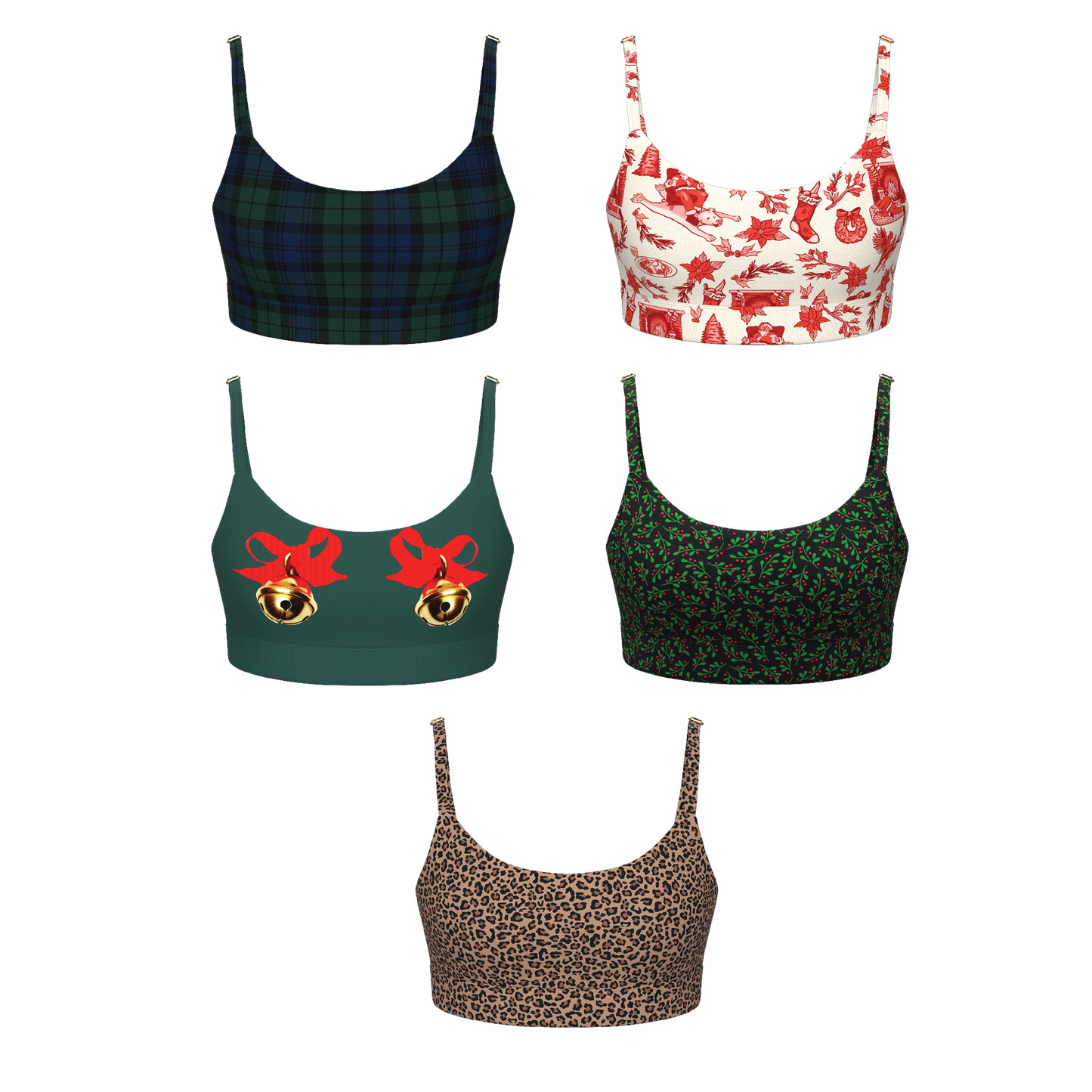 The Christmas Bundle | Women's Bralette 5 Pack