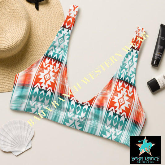 Yeehaw Aztec Print Bikini Top