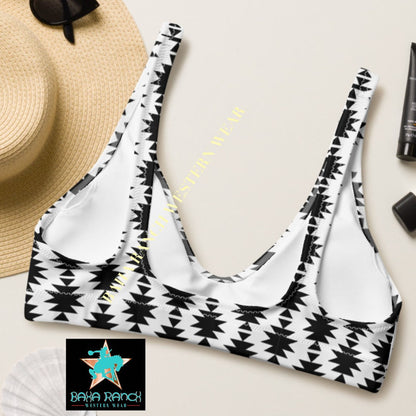 Yeehaw White Aztec Bikini Top