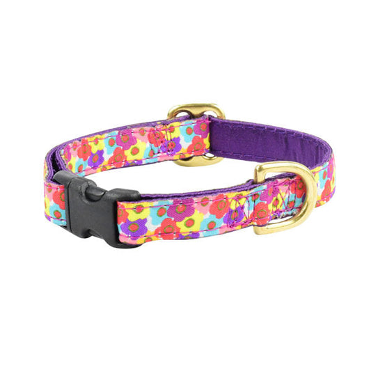 Tiny Blooms 5/8″ Floral Buckle Martingale Dog Collar