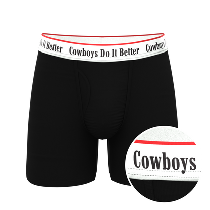 The Cowboys Do It Better | Black Shinesty x Diamond Cross Ranch Ball Hammock® Pouch Underwear With Fly