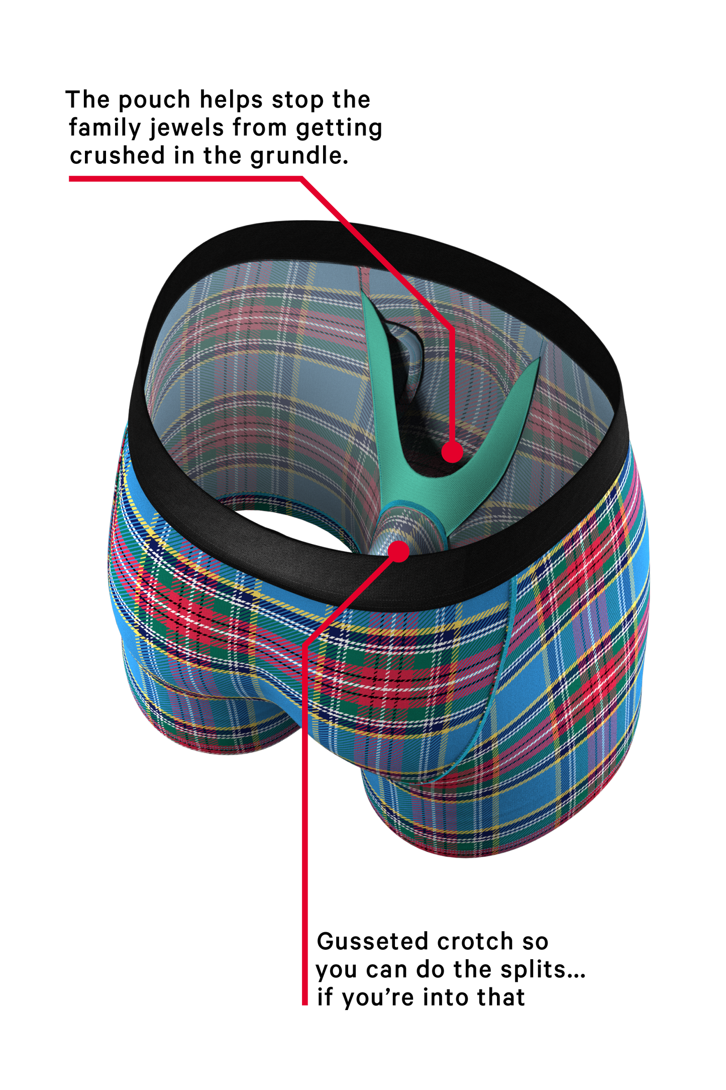 The Crisscross Applesauce | Plaid Ball Hammock® Pouch Underwear With Fly