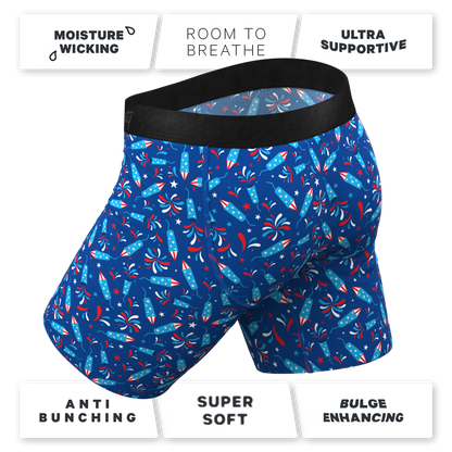 The Crotch Rocket | USA Firecracker Long Leg Ball Hammock® Pouch Underwear With Fly