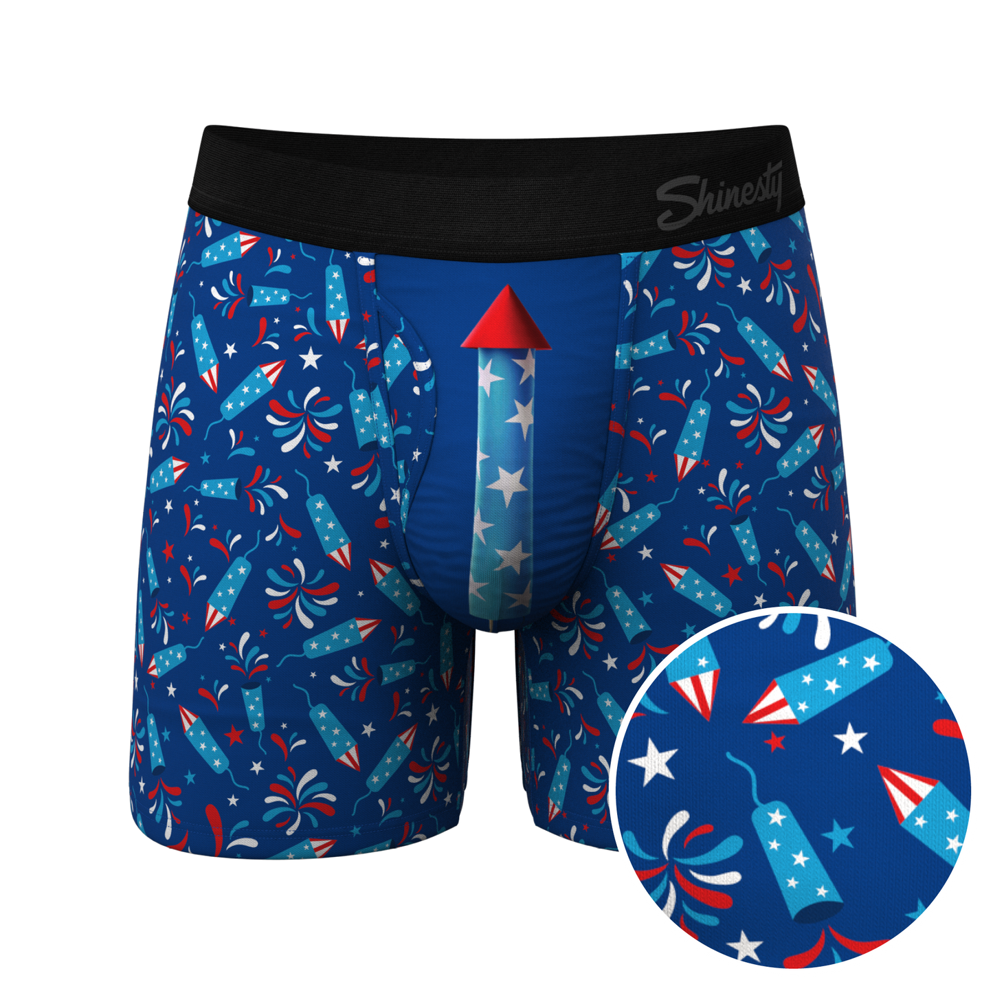 The Crotch Rocket | USA Firecracker Ball Hammock® Pouch Underwear With Fly