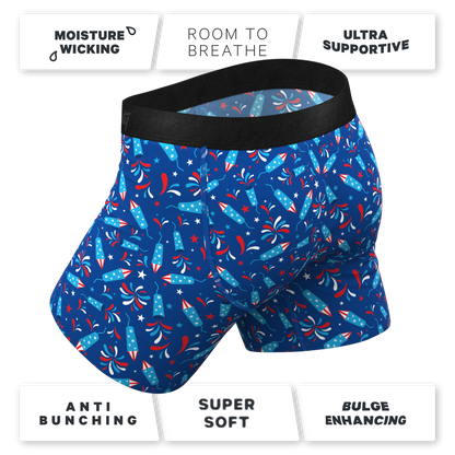 The Crotch Rocket | USA Firecracker Ball Hammock® Pouch Underwear With Fly