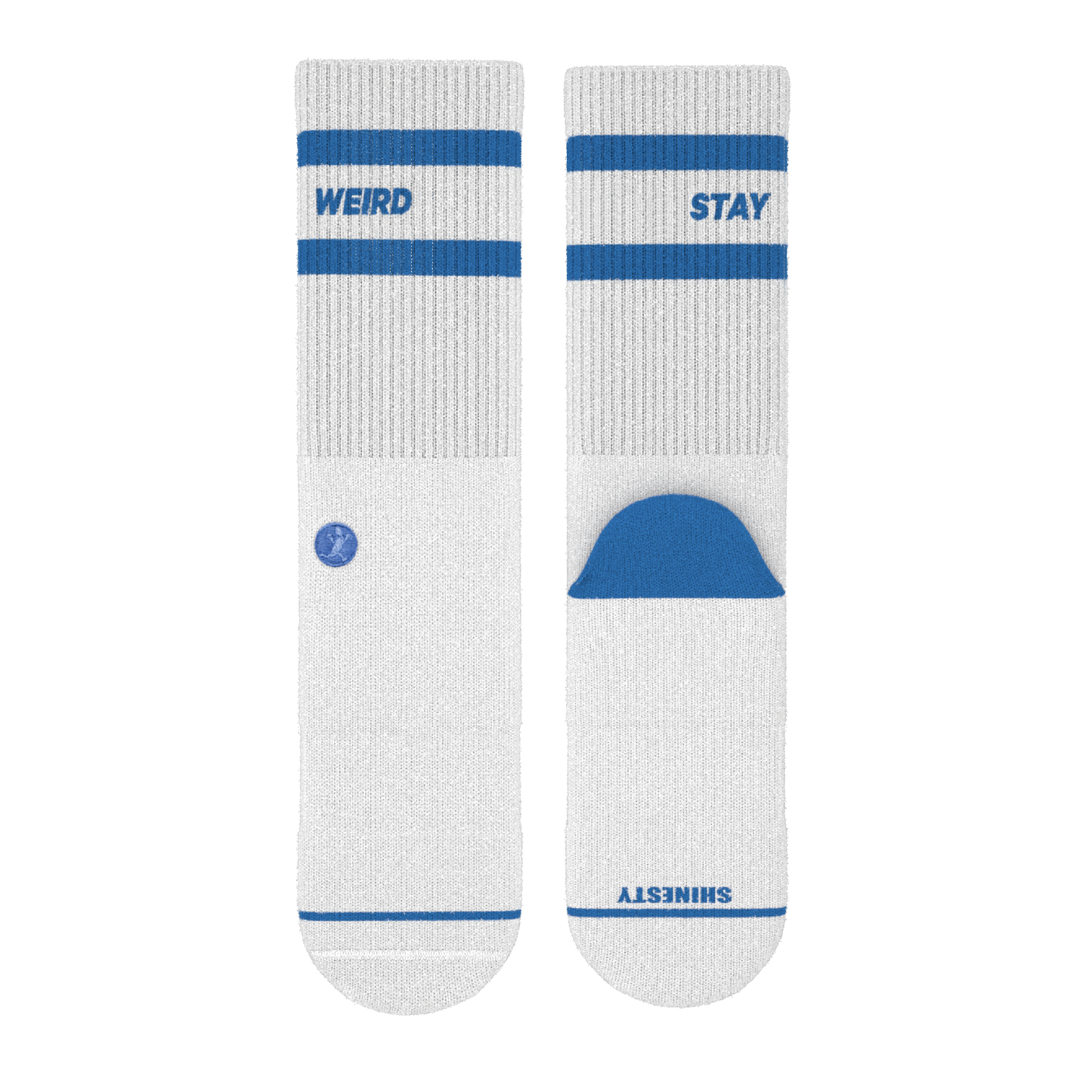 The Cruiser | Blue and White Stripe Heel Hammock™ Crew Socks