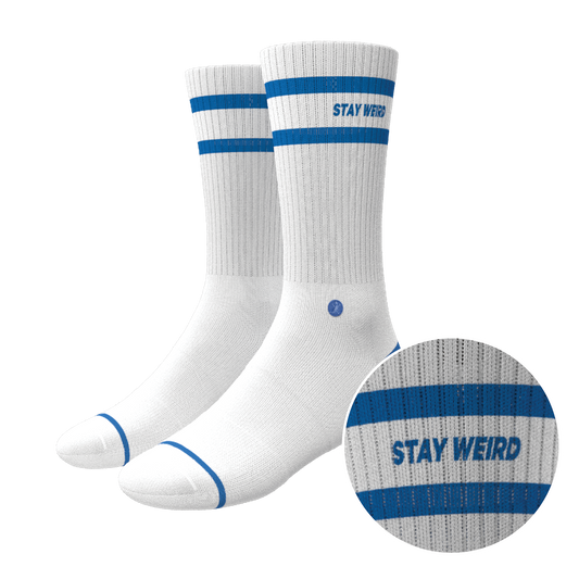 The Cruiser | Blue and White Stripe Heel Hammock™ Crew Socks