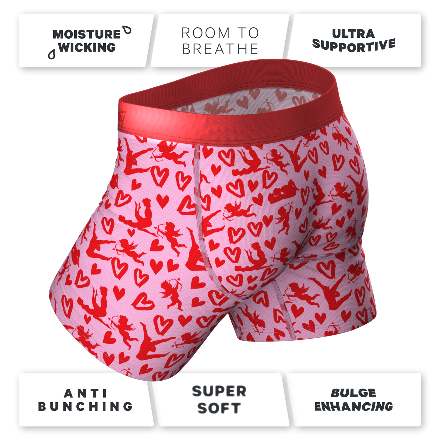 The Cupid Shuffle | Glow in the Dark Valentines Day Ball Hammock® Pouch Underwear