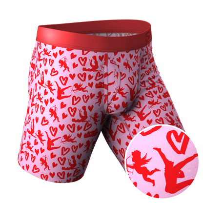 The Cupid Shuffle | Glow in the Dark Valentines Day Long Leg Ball Hammock® Pouch Underwear With Fly