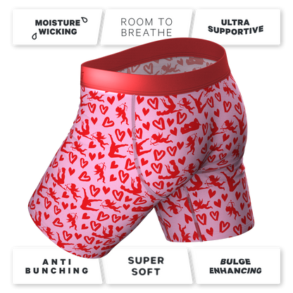 The Cupid Shuffle | Glow in the Dark Valentines Day Long Leg Ball Hammock® Pouch Underwear With Fly