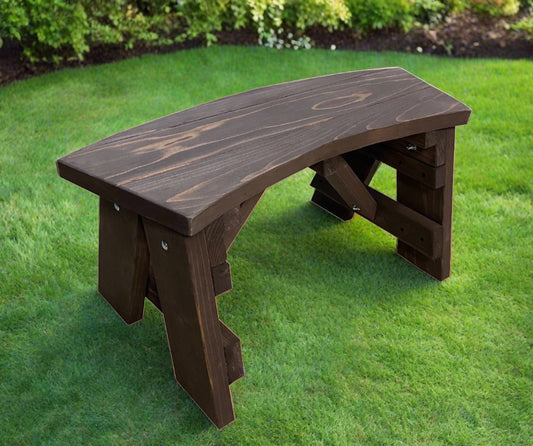 Curved Redwood Picnic Bench