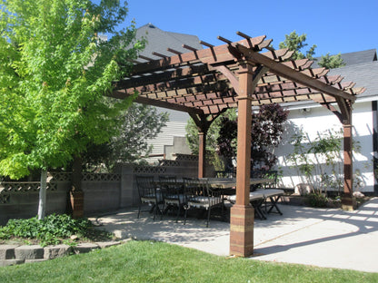 Outdoor Pacific Redwood Double Beam Premium Pergola