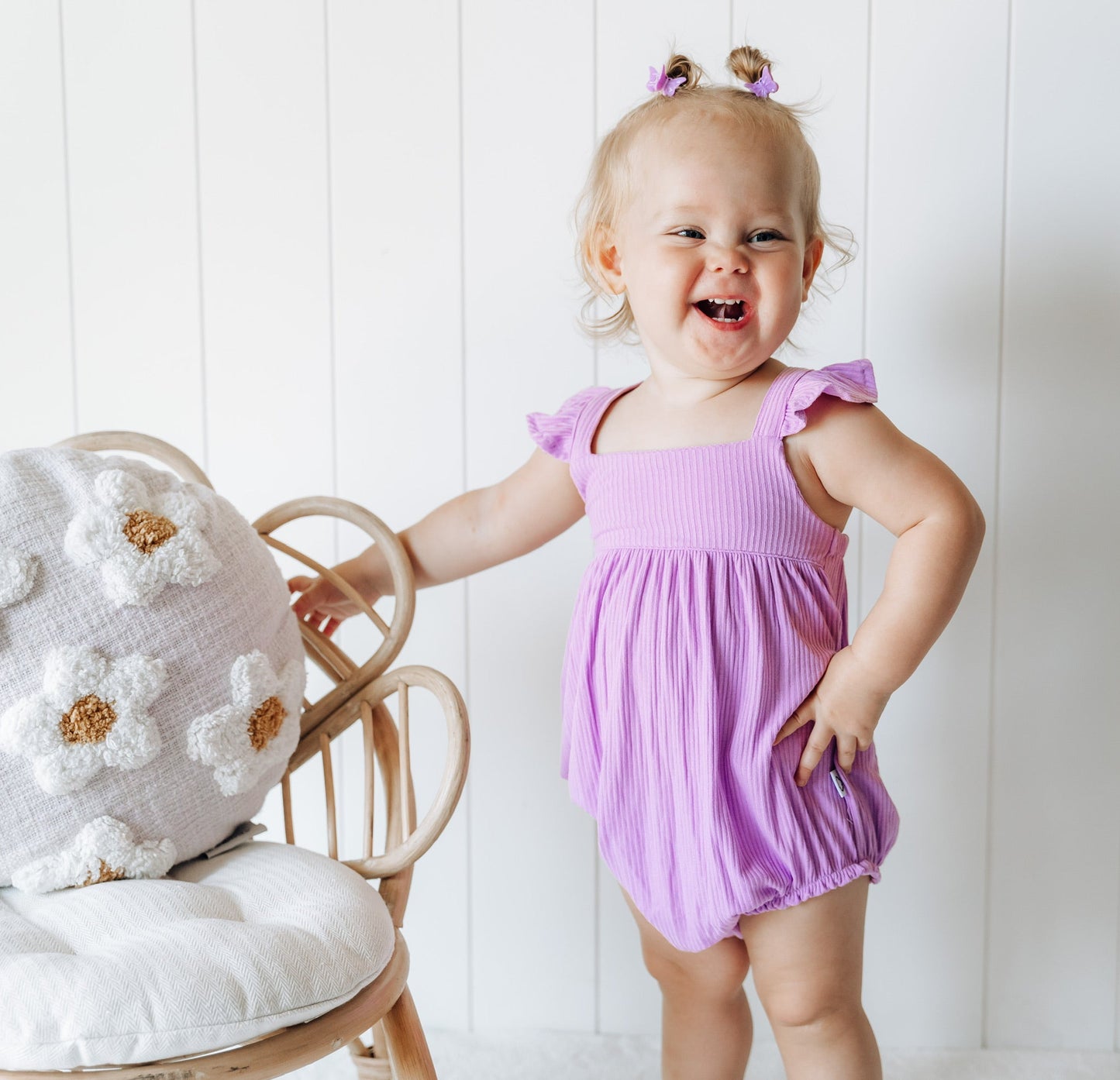 PURPLE RIB DREAM BUBBLE ROMPER