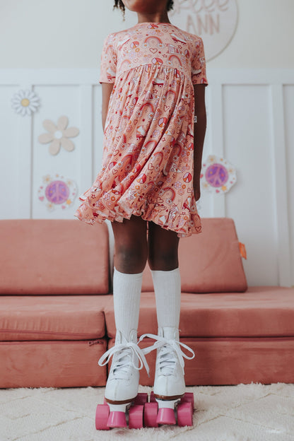 GROOVY SKATES DREAM RUFFLE DRESS