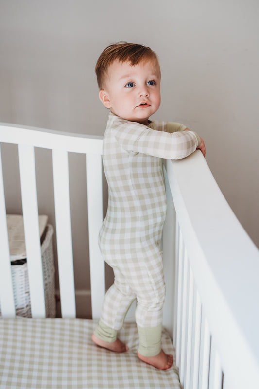 SAGE GINGHAM DREAM ROMPER