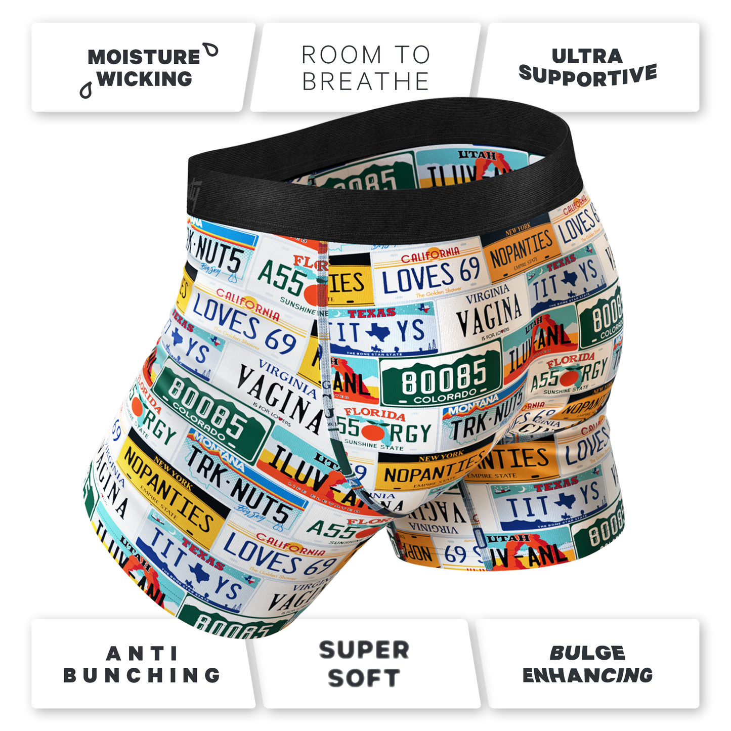 The DMV Catastrophe | License Plates Ball Hammock® Pouch Underwear