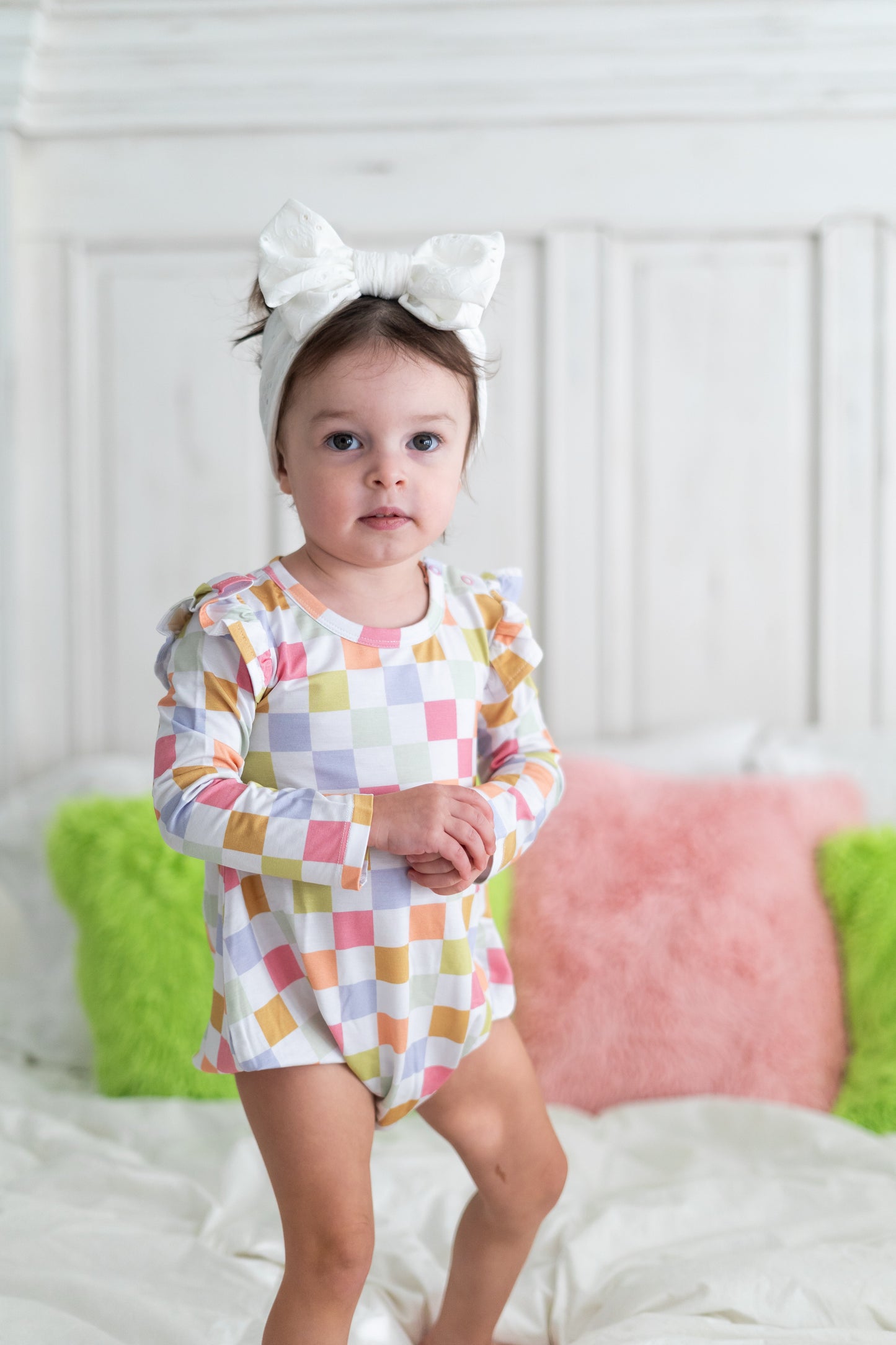 LUCKY CHARM CHECKS DREAM BUBBLE ROMPER