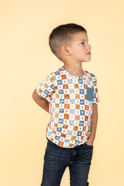 WILD WEST CHECKERS DREAM POCKET TEE