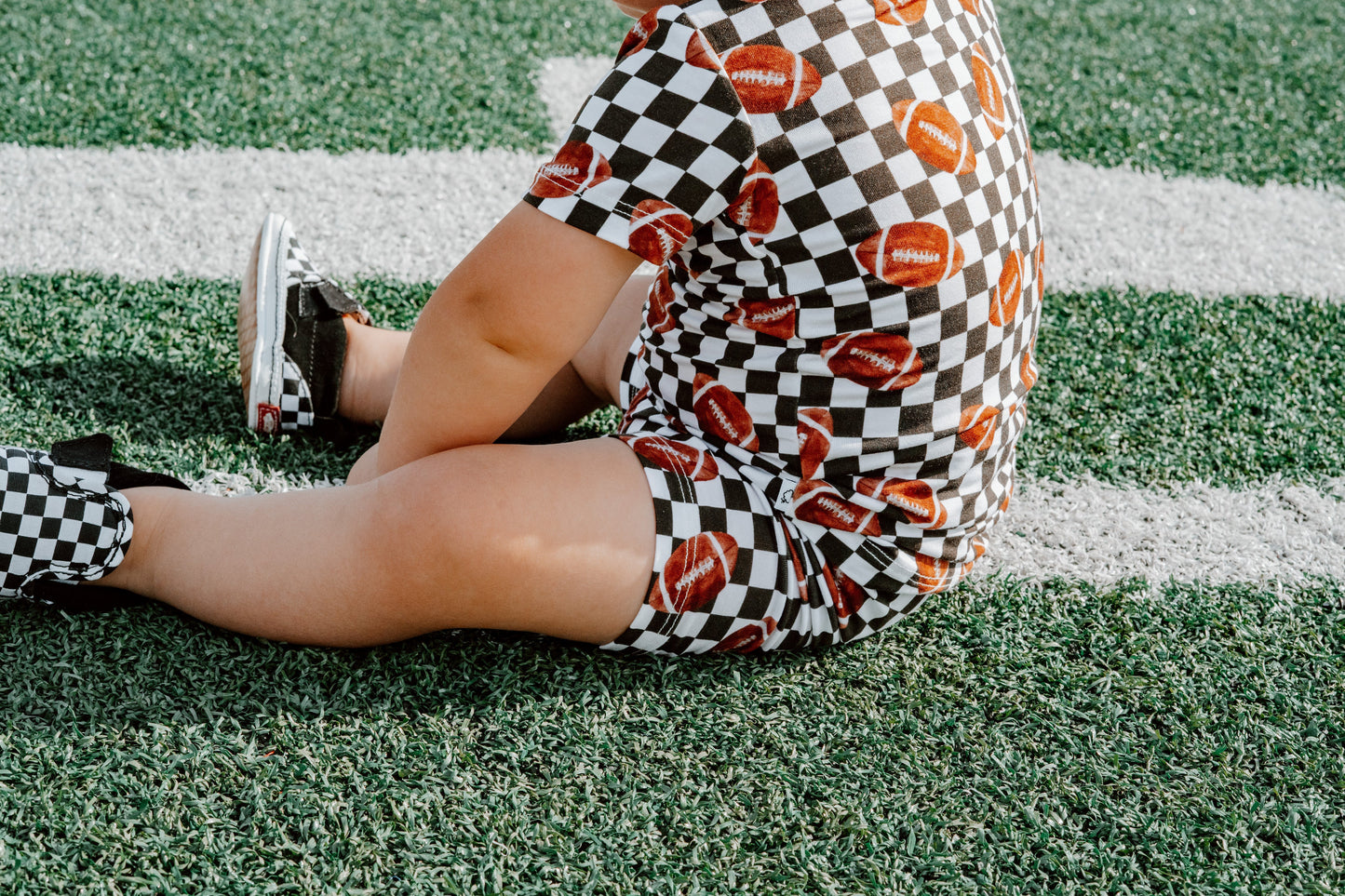 CHECKERED FOOTBALL DREAM SHORT SET