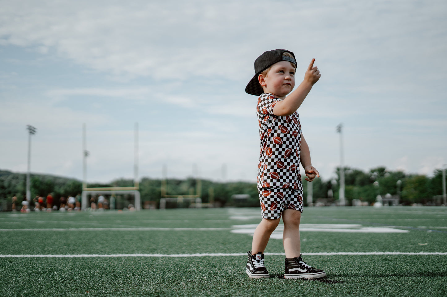 CHECKERED FOOTBALL DREAM SHORT SET