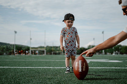 CHECKERED FOOTBALL DREAM SHORT SET