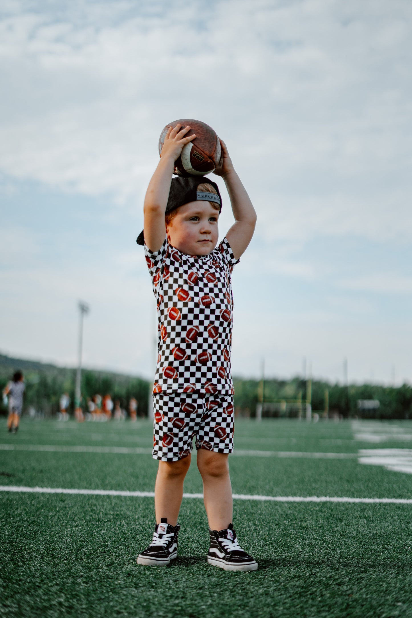 CHECKERED FOOTBALL DREAM SHORT SET