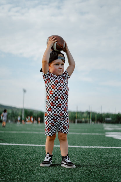 CHECKERED FOOTBALL DREAM SHORT SET