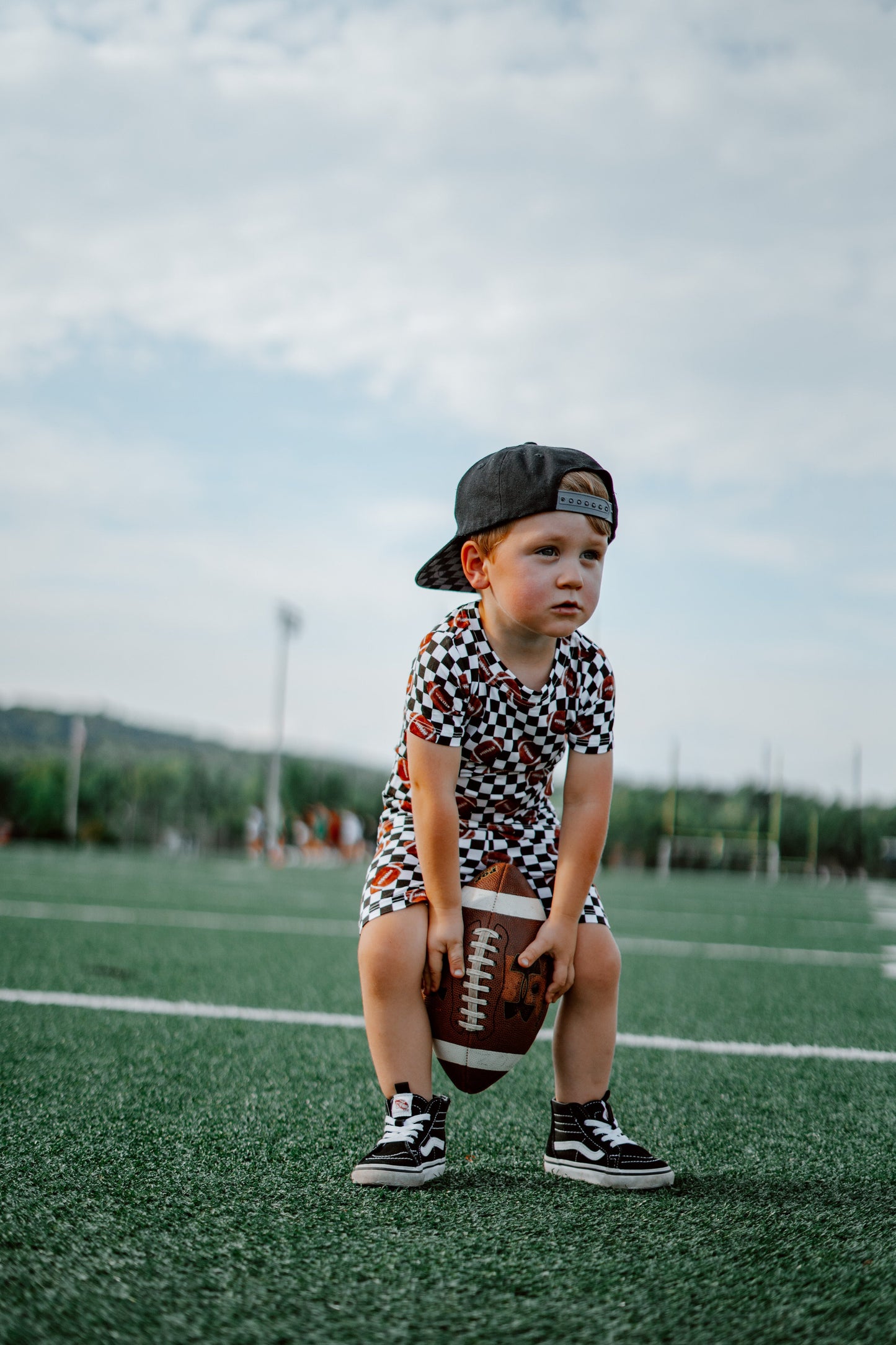 CHECKERED FOOTBALL DREAM SHORT SET