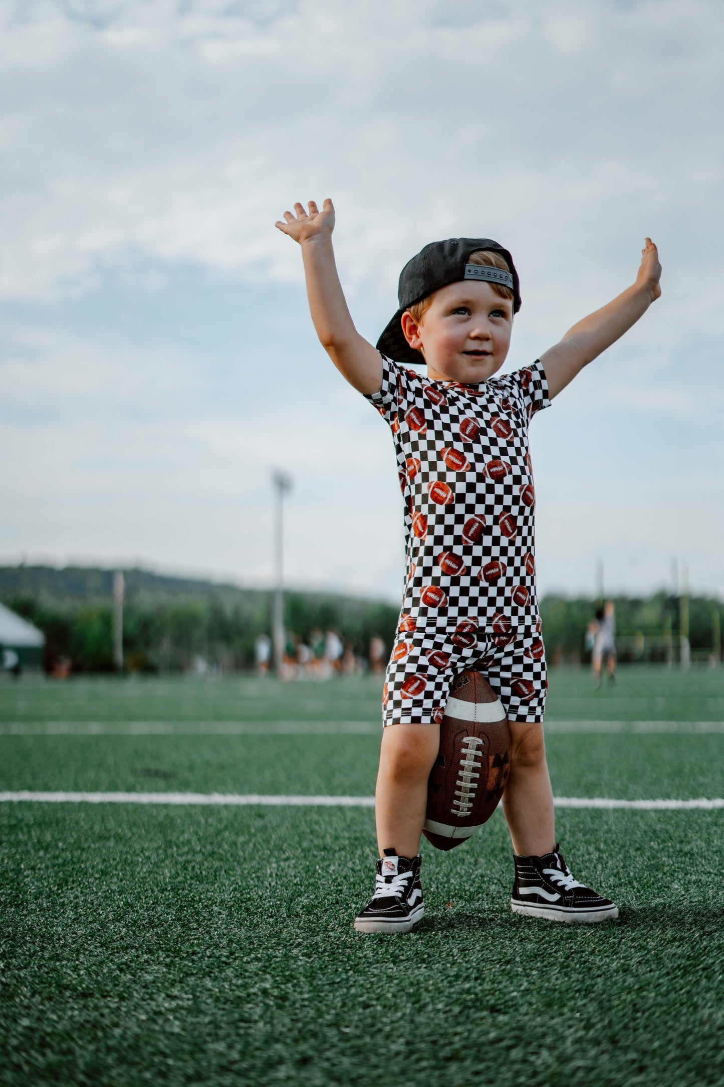 CHECKERED FOOTBALL DREAM SHORT SET