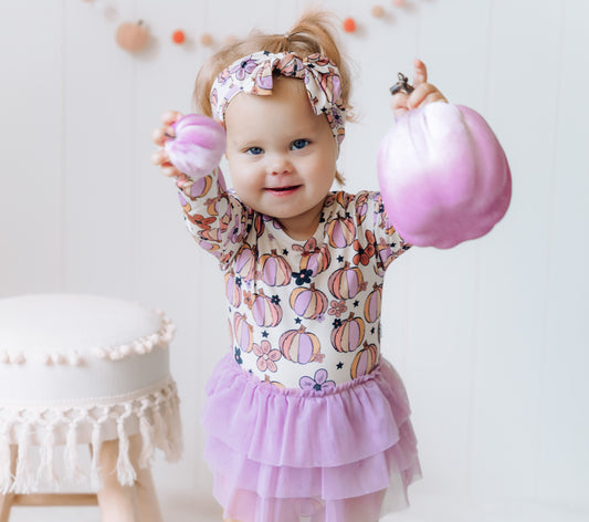 MIDNIGHT PUMPKIN DREAM TUTU BODYSUIT DRESS