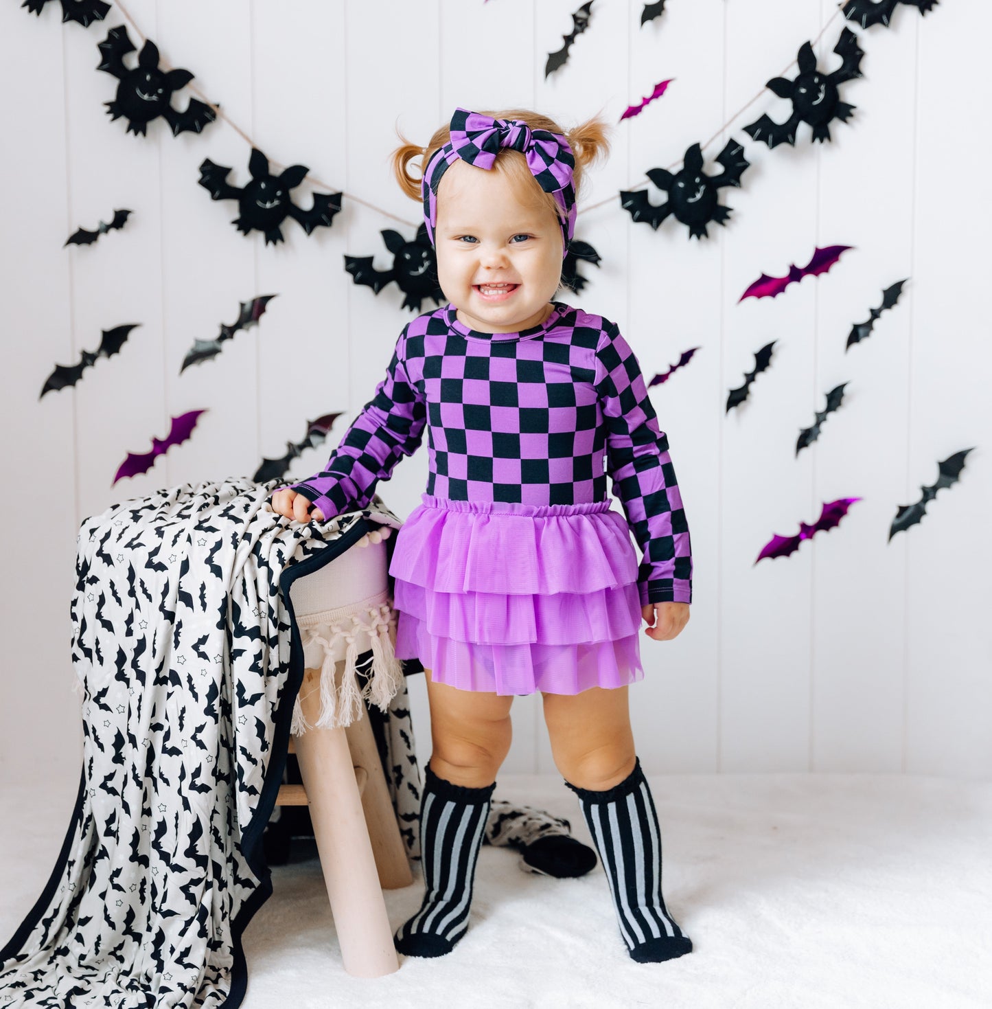 SPOOKY CHECKERS DREAM TUTU BODYSUIT DRESS