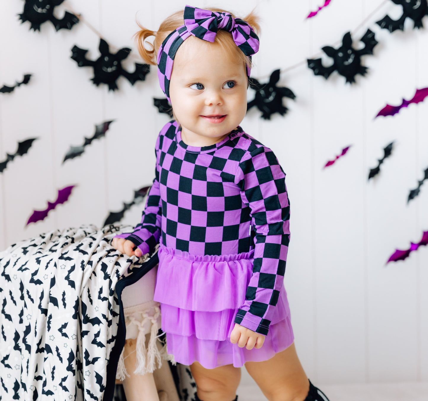 SPOOKY CHECKERS DREAM TUTU BODYSUIT DRESS