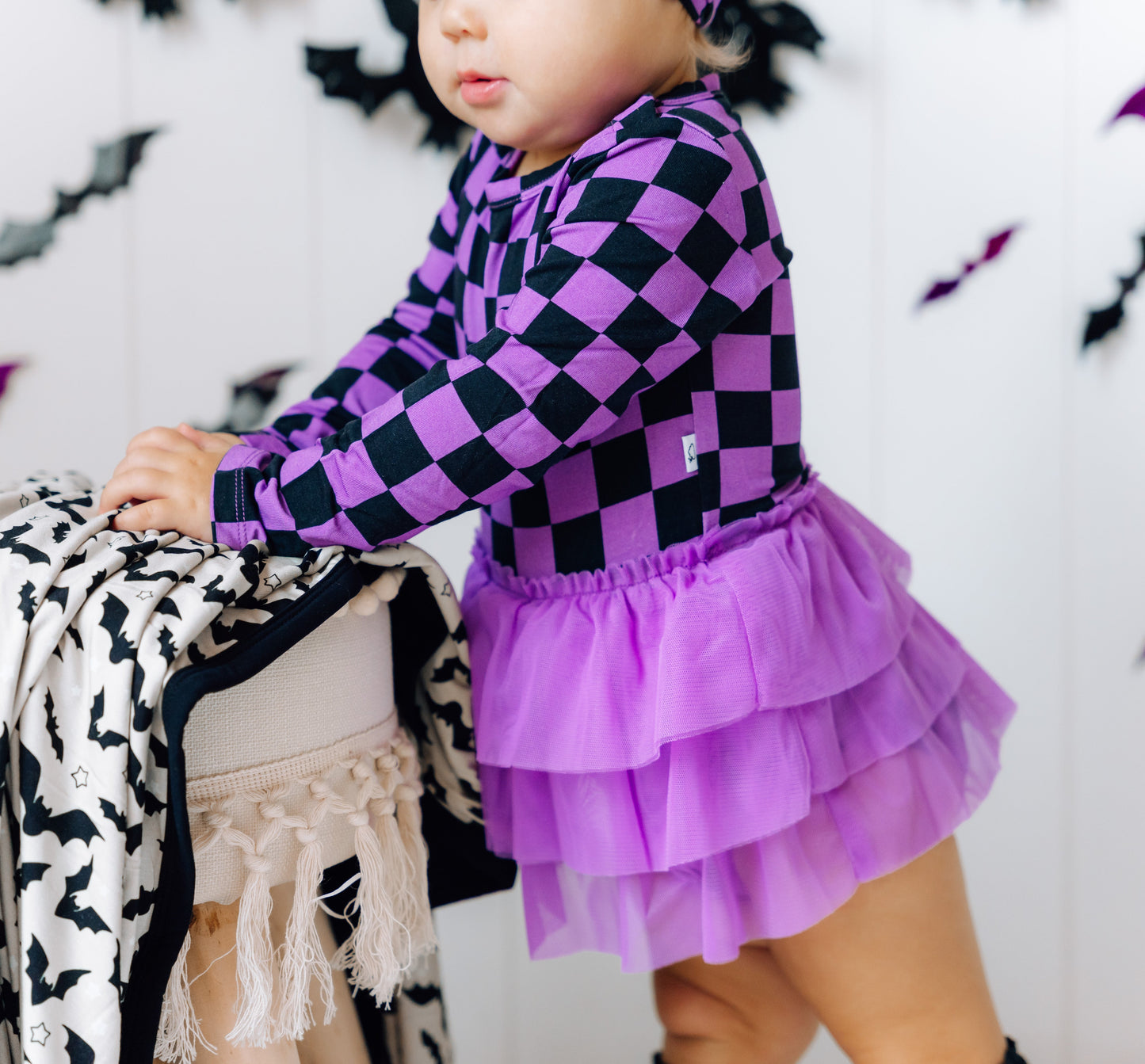 SPOOKY CHECKERS DREAM TUTU BODYSUIT DRESS