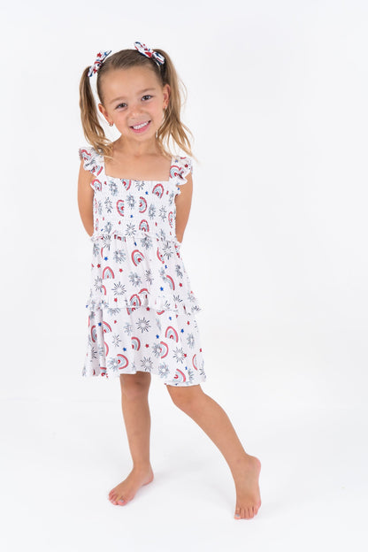 PORTER IN THE USA DREAM SMOCKED BABYDOLL DRESS