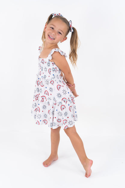 PORTER IN THE USA DREAM SMOCKED BABYDOLL DRESS