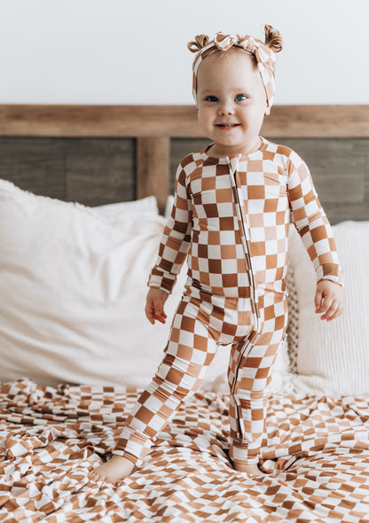 CHESTNUT CHECKERS DREAM ROMPER