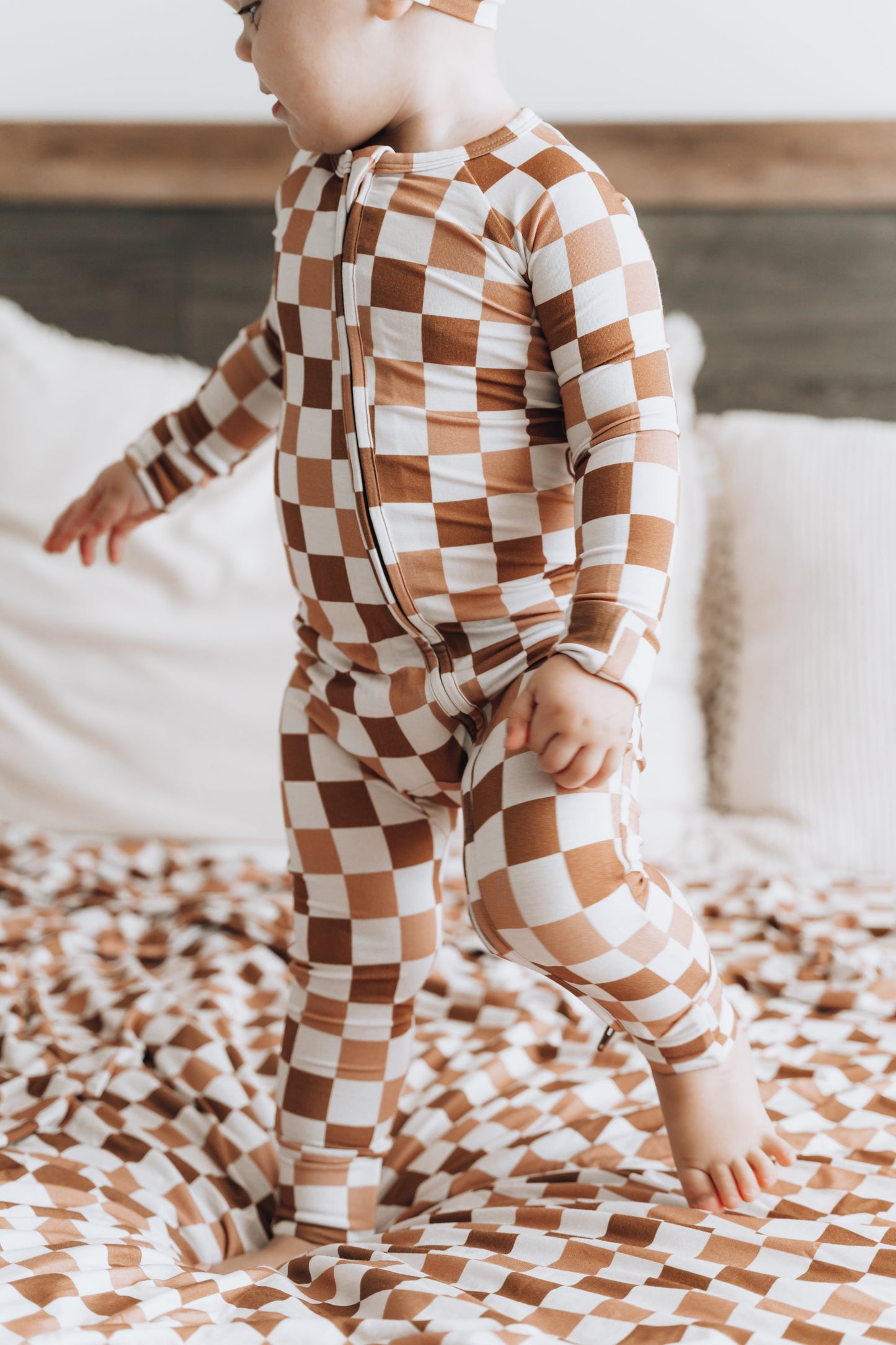 CHESTNUT CHECKERS DREAM ROMPER