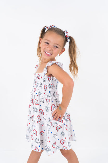 PORTER IN THE USA DREAM SMOCKED BABYDOLL DRESS