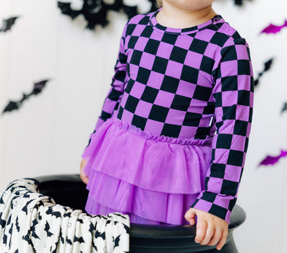 SPOOKY CHECKERS DREAM TUTU BODYSUIT DRESS