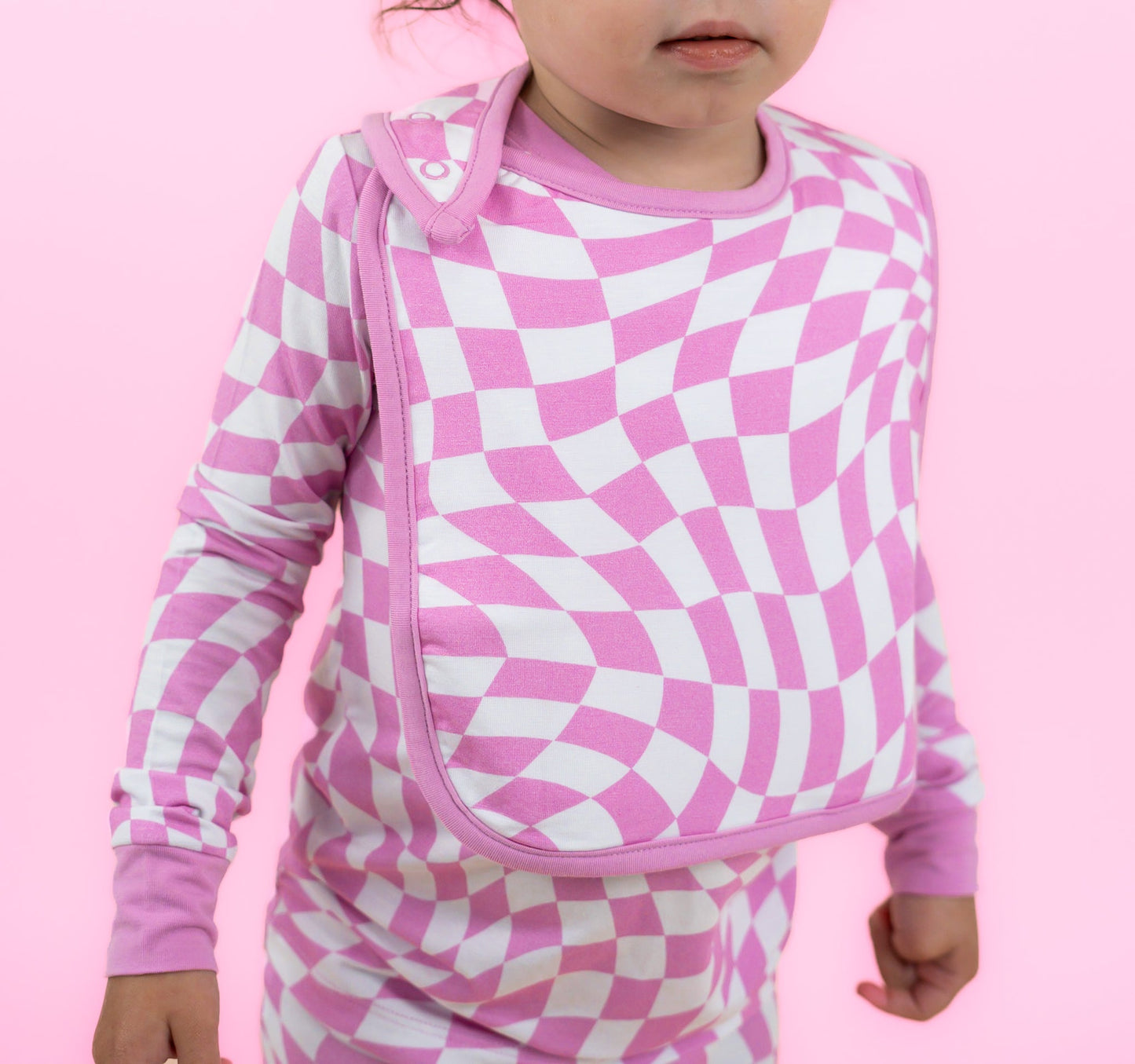 BUBBLEGUM WAVY CHECKERS DREAM BABY BIB