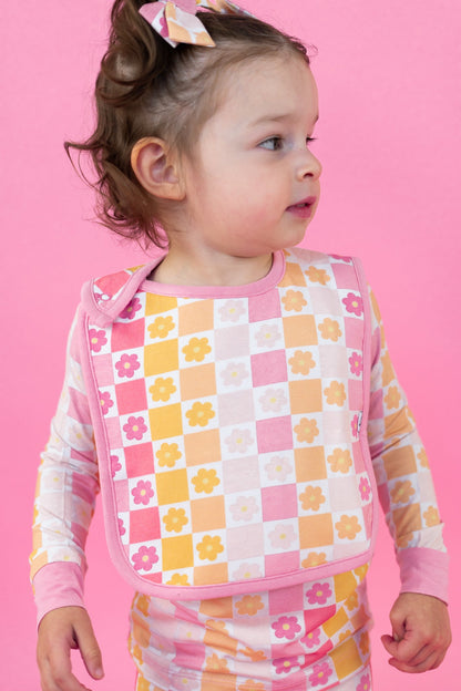 SUMMER SUNSET CHECKERS DREAM BABY BIB